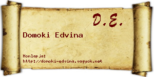 Domoki Edvina névjegykártya